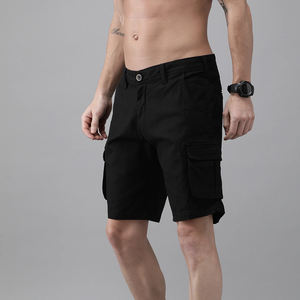 Verano 100% algodón Cargo Shorts hombres Casual Multi-Bolsillo sólido hasta la rodilla hombres pantalones cortos - Product Image 2