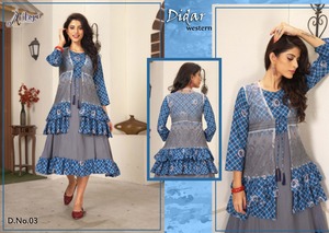 Tissu à imprimés numériques pour femmes, Kurtis avec filet doux, combinaison de couleurs assorties à contrastées, prix de gros, - Product Image 3