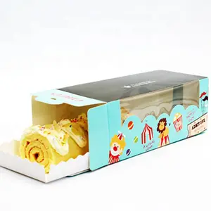 Custom Design Zwitserse Roll Verpakking Cake Dozen Cake Windowed Pakket Box