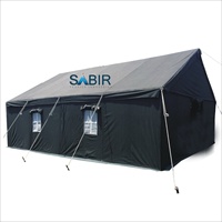Tente carrée STI quatre saisons pour 6-8 personnes, en toile imperméable, blanc, vert olive, kaki, pour secours en cas de catastrophe, camping, métal