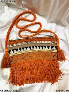 Designer Handloom Jute Coton Pochette À La Main Exclusive Style Décontracté Dames Sac À Bandoulière Tissé Avec Du Coton Et Jute - Product Image 5