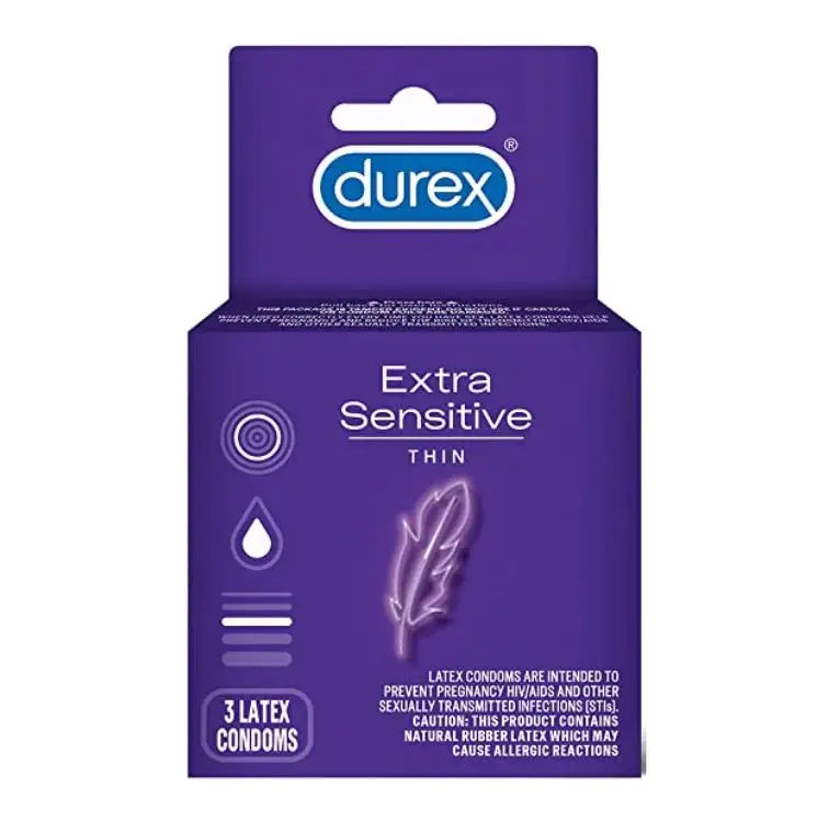 Lubricated Extra Sensitive Latex Condom (Pack of 3)