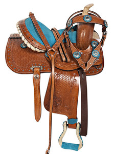 กระเป๋าสะพายหนังสำหรับแข่งม้า,ขนาด14 "-18" คอตั้งหนังสไตล์ตะวันตก - Product Image 3