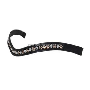 Banda de ceja de caballo de calidad superior de cuero ecuestre con diamantes de imitación multicolores, Fabricante Mayorista indio superior de cristal - Product Image 2