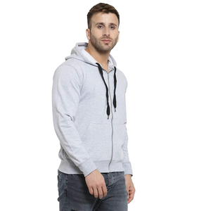 Ventes en gros de sweats à capuche d'hiver de haute qualité en molleton 100% coton avec fermeture éclair intégrale, logo personnalisé brodé, noir, service OEM - Product Image 2