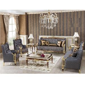 Juego de Sofás de Estilo Moderno y Elegante para el Hogar, 8 Plazas, Muebles de Sala de Estar Tallados a Mano, Juego de Sofás de Madera Europeos para el Hogar, EE. UU. - Product Image 1