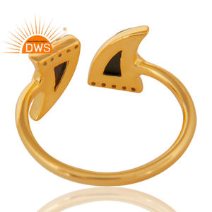 New <b>Girls</b> 14k Yellow Gold Plated 925 Silver Adjustable Stacking <b>Ring</b> Gemstone Jewelry Manufacturer Classic Collection - Product Image 3