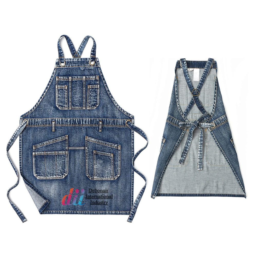 Индивидуальные Высококачественные синие джинсы, парикмахерские фартуки с карманами для инструментов | Парикмахерский фартук