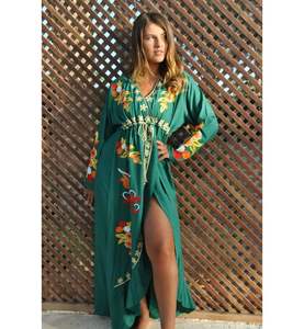 Islamic <b>Women</b> Long Maxi Custom Embroidery Clothing Long Sleeve Arabic <b>Dress</b> Kimono Party Fashion <b>Dresses</b> - Product Image 3