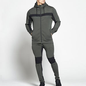Chándal Deportivo para Hombre, Color Gris Jaspeado con Paneles Blancos, Cuello Redondo, Felpa de Algodón, Transpirable, Talla Grande, Ropa de Fútbol Americano, Fabricado por SKYFA - Product Image 6