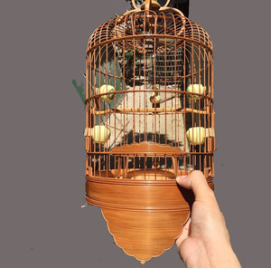 Nuevo Modelo de Jaula para Pájaros de Bambú Ecológica a Rayas y de Diseño Moderno - Product Image 1