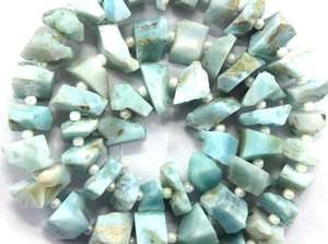 Pierres précieuses naturelles de Larimar, 50 pièces, percées au centre, brutes non traitées, pour la fabrication de bijoux, collection de pierres, style taillé, bonne qualité - Product Image 2