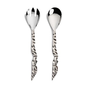 ชุดช้อนส้อมและช้อนทำจากโลหะดีไซน์ทำด้วยมือเครื่องใช้บนโต๊ะอาหารในบ้านชุดรับประทานอาหารส้อมและช้อนเสิร์ฟผลไม้ทำจากทองเหลือง - Product Image 1