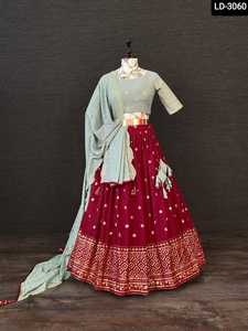 Lehenga Choli en soie Georgette de style indien pakistanais avec broderie lourde et dupatta fantaisie pour femmes, saison des mariages, haute qualité - Product Image 6