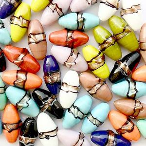 Venta caliente DIY impreso redondo vidrio Chevron cuentas listas para enviar cuentas de cristal de Murano para la fabricación de joyas - Product Image 3