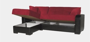 Juego de Sofá Cama Esquinero en Forma de L, Tapicería de Tela Moderna de Estilo Europeo, Sofá Cama Extensible, Diseño Duradero, Patas de Metal - Product Image 2