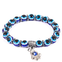 BRACELET mauvais œil bleu en perles, bijou artisanal avec la main de FATIMA de turquie, tendance