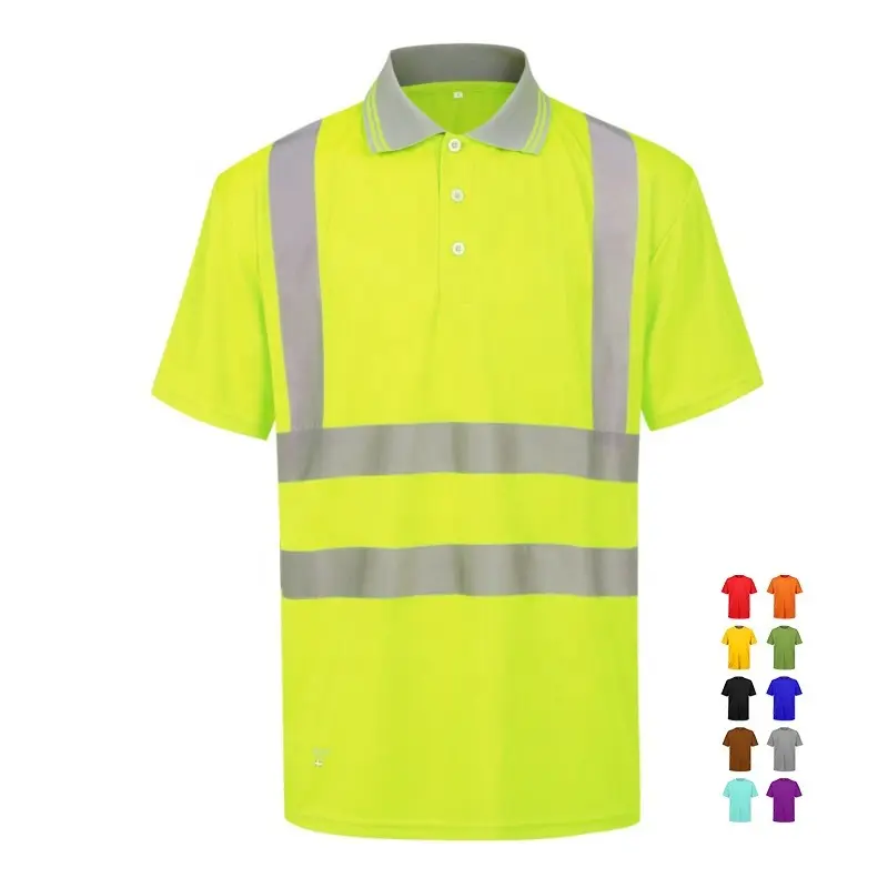 Reflective Safety Clothing High Visibility Work Uniform Hi Vis Security Reflective Safety Polo Shirt Custom 100 Polyester Blank