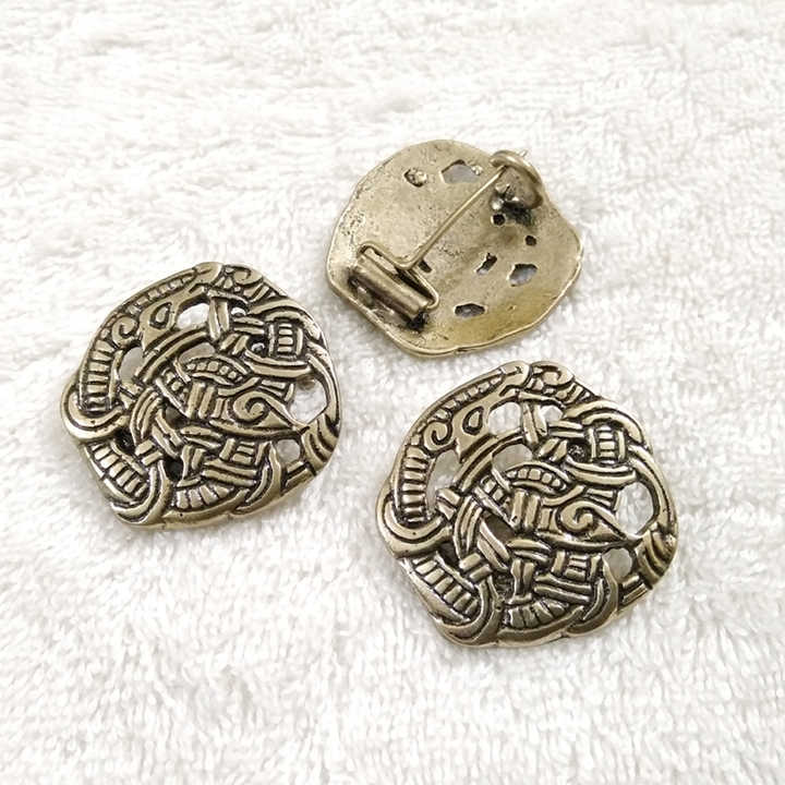 Urnes Style Viking Disc Fibula Viking Fibula Urnes Style Disk Fibula Urnes Snake Bronze Viking Jewelry Medieval