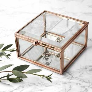 <b>Personalised</b> Rose Gold Glass Trinket <b>Box</b>, Valentine's Day, Anniversary, Birthday Gift - Product Image 1