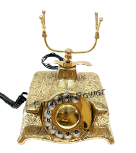 Nautical Solid Beautiful Victorian Brass Rotary Dial Working <b>Office</b> Telephone - Product Image 6