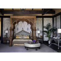 Cama Plegable de Madera de Mango Sólida de Lujo Moderno de Alta Calidad al por Mayor, Tamaño Completo, con Almacenamiento para Póster, Color Personalizado, Estilo Rajasthan