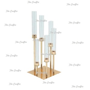 Ensemble de deux centres de table en fer et en cristal de taille et de forme personnalisées pour les fêtes de mariage et les événements - Product Image 6