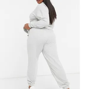 2024 OEM Unisex özel eğitim koşu giyim Sweatsuits spor 2 parça boy Sweatpants ve Hoodie seti kadınlar için eşofman