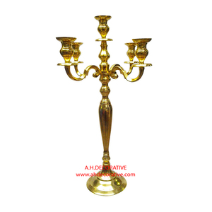 Candelabros de 5 brazos chapados en oro hechos a mano, decoración cuadrada decorativa para interiores y exteriores, para funciones de boda, para uso doméstico - Product Image 6