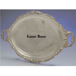 Plateau de service en laiton de concepteur antique de qualité supérieure plateau de service décoratif plateau de table bon marché plat de service en laiton décoratif - Product Image 2