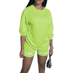 Ropa de fitness para mujer, tops con diseño personalizado, pantalones cortos de chándal - Product Image 2