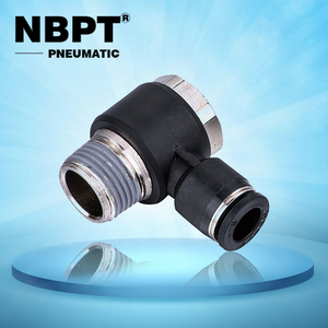 OEM <span class=keywords><strong>DEM</strong></span> Hexagon Allen Head BSPT Rosca macho Codo giratorio Un toque Empuje para conectar la llave de pezón de ajuste por NBPT - Product Image 4