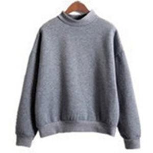 Sweat-shirt unisexe à manches longues en coton biologique avec logo personnalisé, vente chaude, nouvelles couleurs unies pour l'automne, tendance et simple - Product Image 2