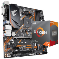 Carte mère de jeu GIGABYTE B450M AORUS ELITE d'occasion Micro ATX avec processeur de bureau AMD Ryzen 5 7 3500X 3600 3600X 3700X 3800X