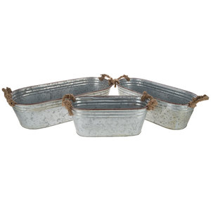 Planteur de jardin galvanisé pour jardin, poignée avec corde, Design tendance, porte-plante, Pot pour plantes, nouveautés - Product Image 1