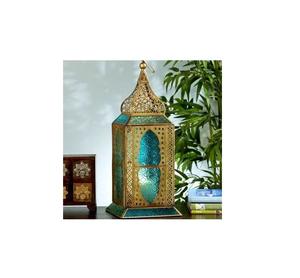 Farol decorativo de metal/vidrio marroquí, hecho a mano, color personalizado, para decoración del hogar, la mejor calidad - Product Image 1