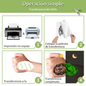 Nuevo papel de transferencia de tatuaje autodeshierba de I + D que <span class=keywords><strong>brilla</strong></span> en la <span class=keywords><strong>oscuridad</strong></span> para cualquier piel - Product Image 3