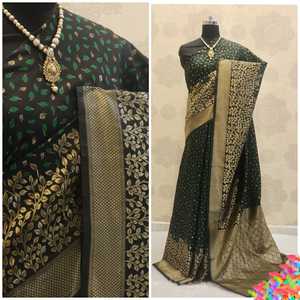 La plupart des tendances Festival porter coton soie imprimé Saree avec chemisier pièce femmes indiennes portent Sari meilleur prix en gros Surat ApparelGarment - Product Image 5