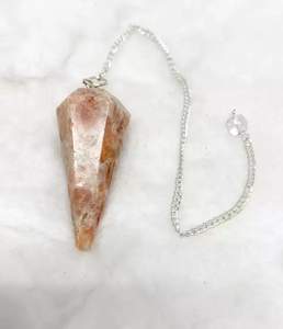 Péndulo de piedra solar natural de la mejor calidad, venta al por mayor, piedras preciosas de cristal naturales, péndulos de cono facetado curativo para radiestesia - Product Image 2