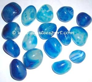 Piedras caídas de ónix azul pulido natural | Piedras caídas de alta calidad, artesanía de piedra semipreciosa curativa - Product Image 1