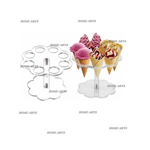 Trending Design Acrylic Ice Cream Stand Greatest Quality Medium Size Ice Cream Cone Holder By Home Arts - Product Image 3