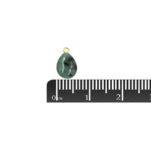 Colgante de Plata de Ley con Forma de Pera Esmeralda de 10 a 12 mm con Argolla Chapada en Oro - Product Image 3