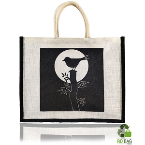 Bolso de compras de yute indio de la última calidad con cremallera y logotipo personalizado con asa de hombro para comestibles - Product Image 3