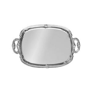 ถาดเสิร์ฟอาหารสแตนเลส ดีไซน์คลาสสิก สีเงิน สำหรับเสิร์ฟชา กาแฟ ใช้ในโรงแรม ร้านอาหาร - Product Image 2