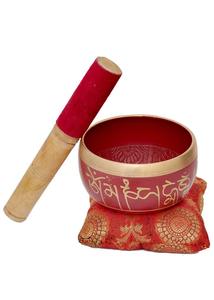 Bol chantant de méditation ethnique bouddhiste en laiton Chakra de guérison sonore tibétain avec technique plaquée - Product Image 5