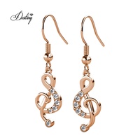 Boucles d'oreilles crochet ornées de cristaux Swarovski Note de musique mélodieuse oreille Daisini crochet boucles d'oreilles pour petites filles