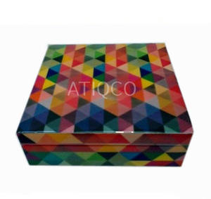 Juego de posavasos de madera de lujo más vendido Caja de posavasos inteligente con imagen única impresa | Aspecto clásico para su comedor - Product Image 6