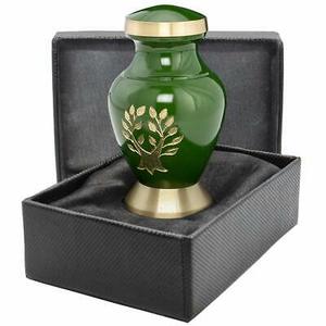 Aria, urna de cremación de latón de alta calidad, estilo americano, diseño de vida de árbol, precio al por mayor, servicios de entierro conmemorativo para adultos decorativos - Product Image 1