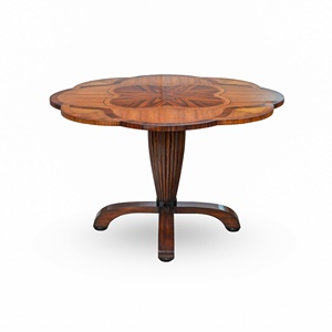 Round Rosewood Dining <b>Table</b> <b>Solid</b> <b>Wood</b> Classic Design Veneer <b>Top</b> Premium Dining Room Home Hotel Furniture - Product Image 1