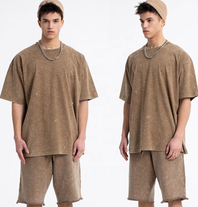 มาใหม่ฤดูร้อนขนาดใหญ่100% ผ้าฝ้ายเสื้อยืดกางเกงขาสั้นกางเกงขาสั้นผู้ชาย2ชิ้นชุดสั้น - Product Image 5